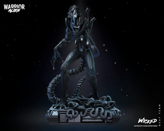 3D printed Alien Warrior Sculpture - 188mm to 377mm (1/6 Scale) Fan Art