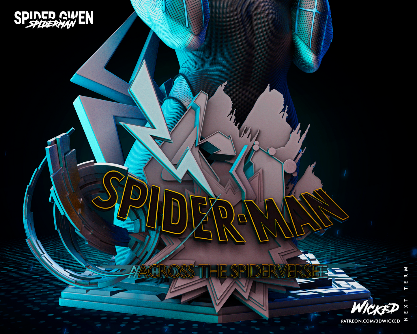 Spider Gwen (Marvel) 3D Printed Bust Fan Art. 1:4 - 1:8 (295mm to 147mm)