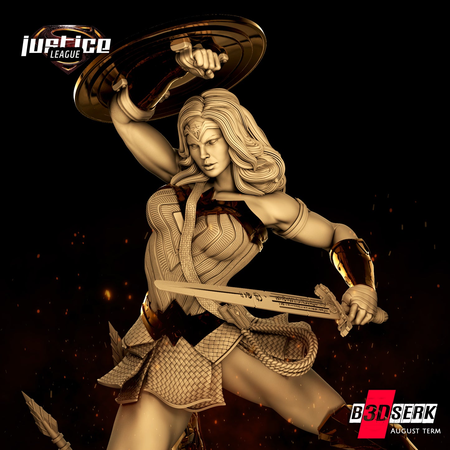 Wonder Woman Sculpture - 6 or 12 scale (360mm or 180mm) Fan Art - 3D Printed