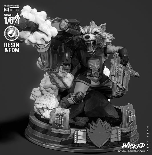 Rocket (Sculpt) - Fan Art - 3D Print Kit (Wick3d)