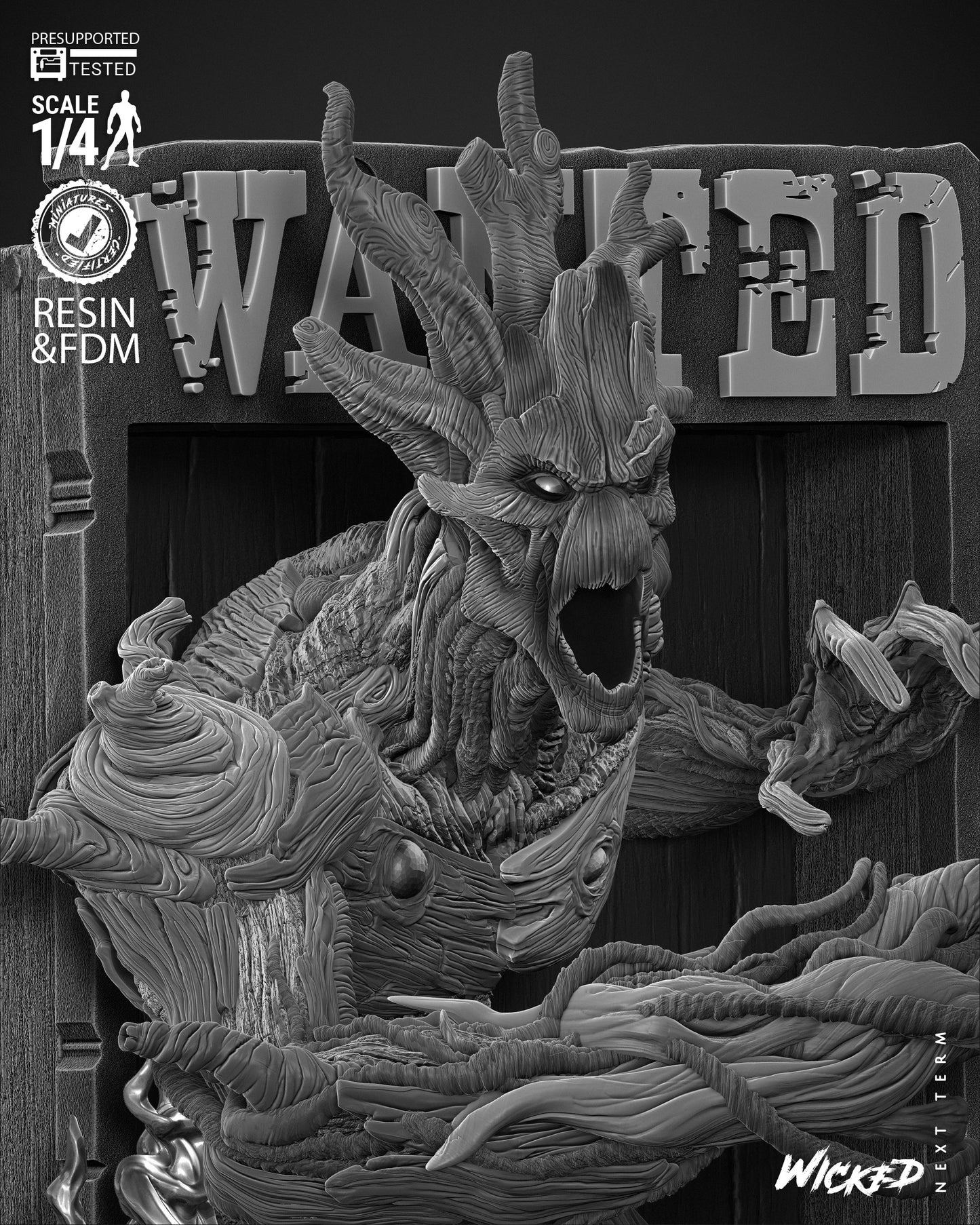 Groot (Poster Bust) - Fan Art - 3D Print Kit (Wick3d)