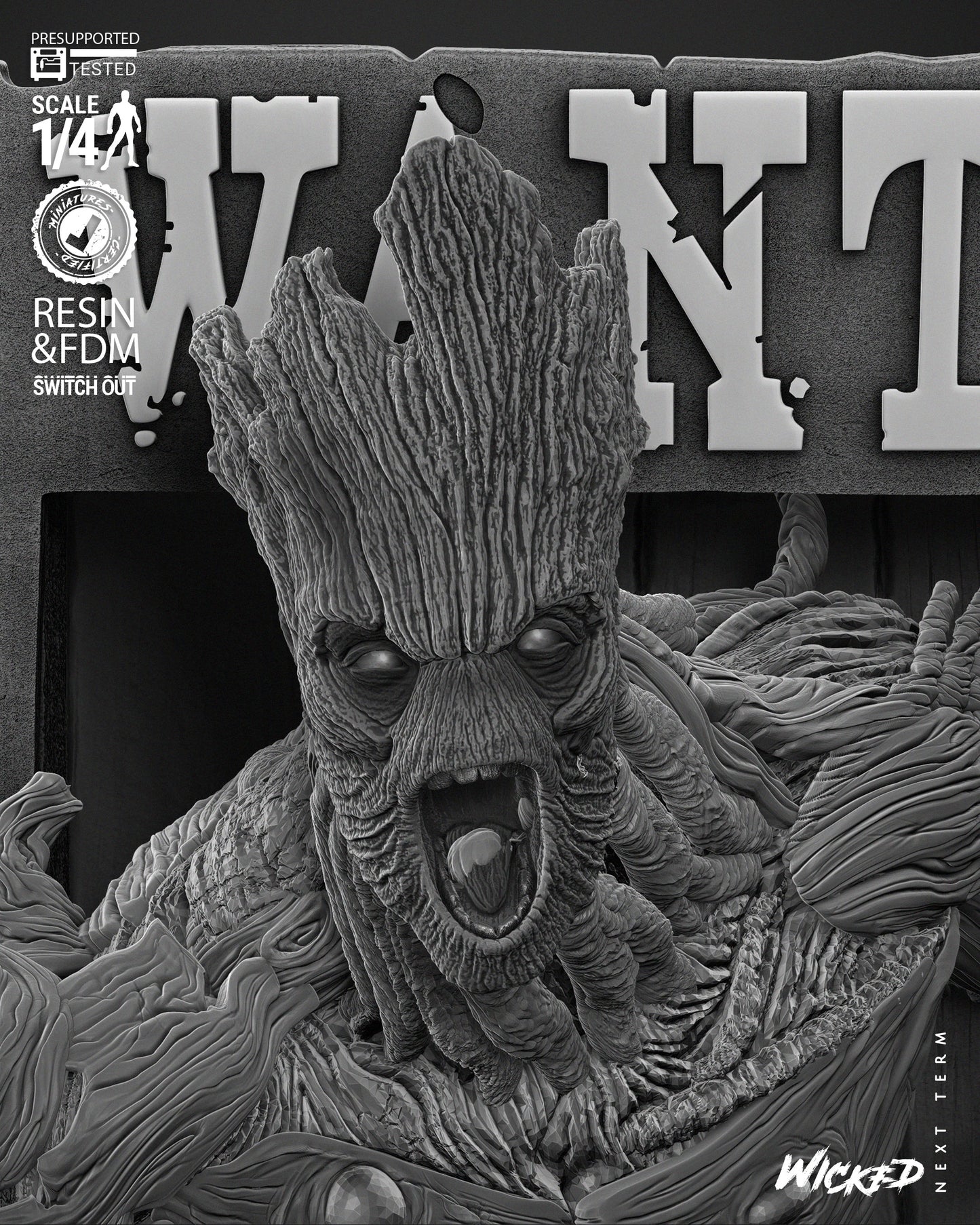 Groot (Poster Bust) - Fan Art - 3D Print Kit (Wick3d)