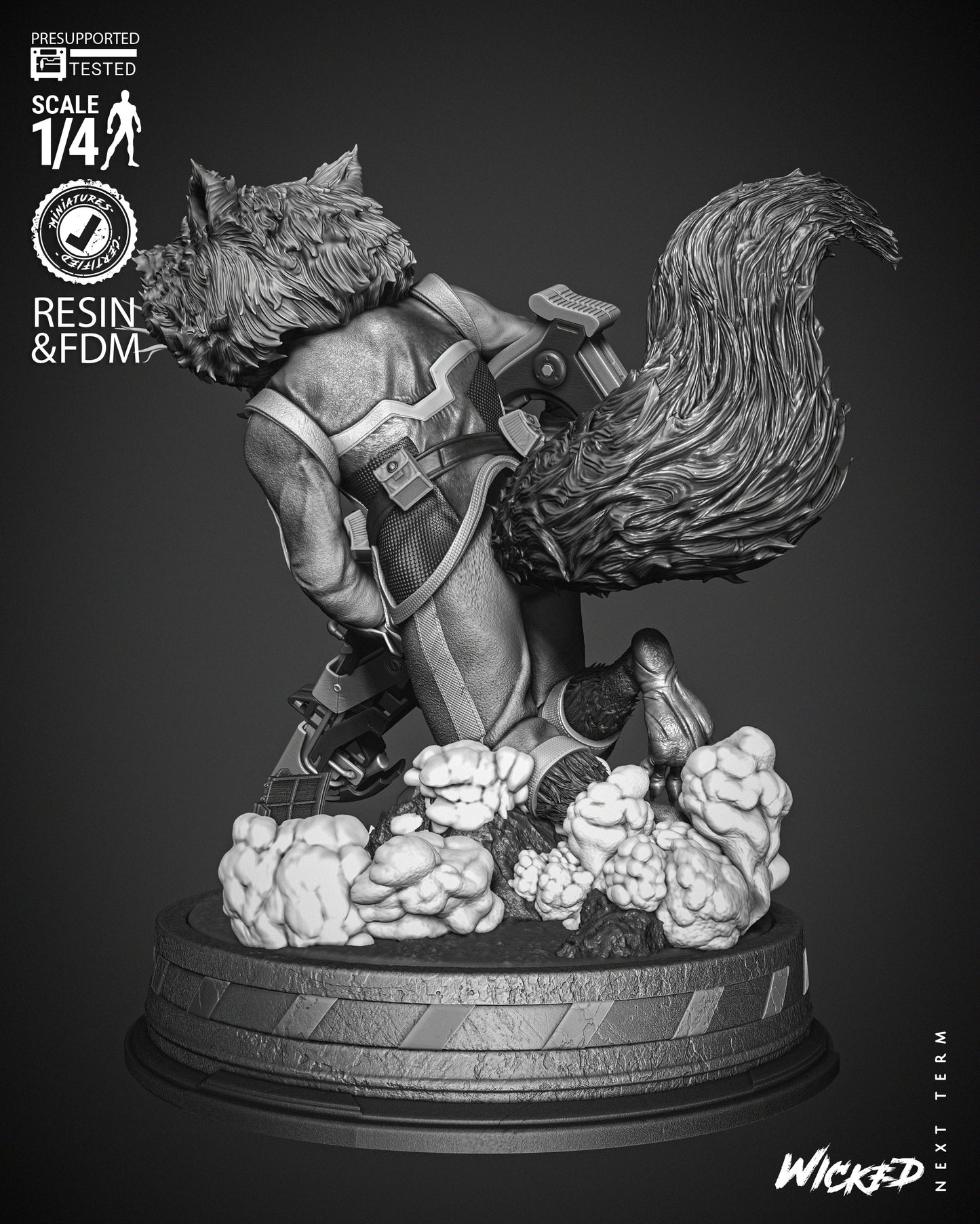 Rocket Raccoon (Bust) - Fan Art - 3D Print Kit (Wick3d)