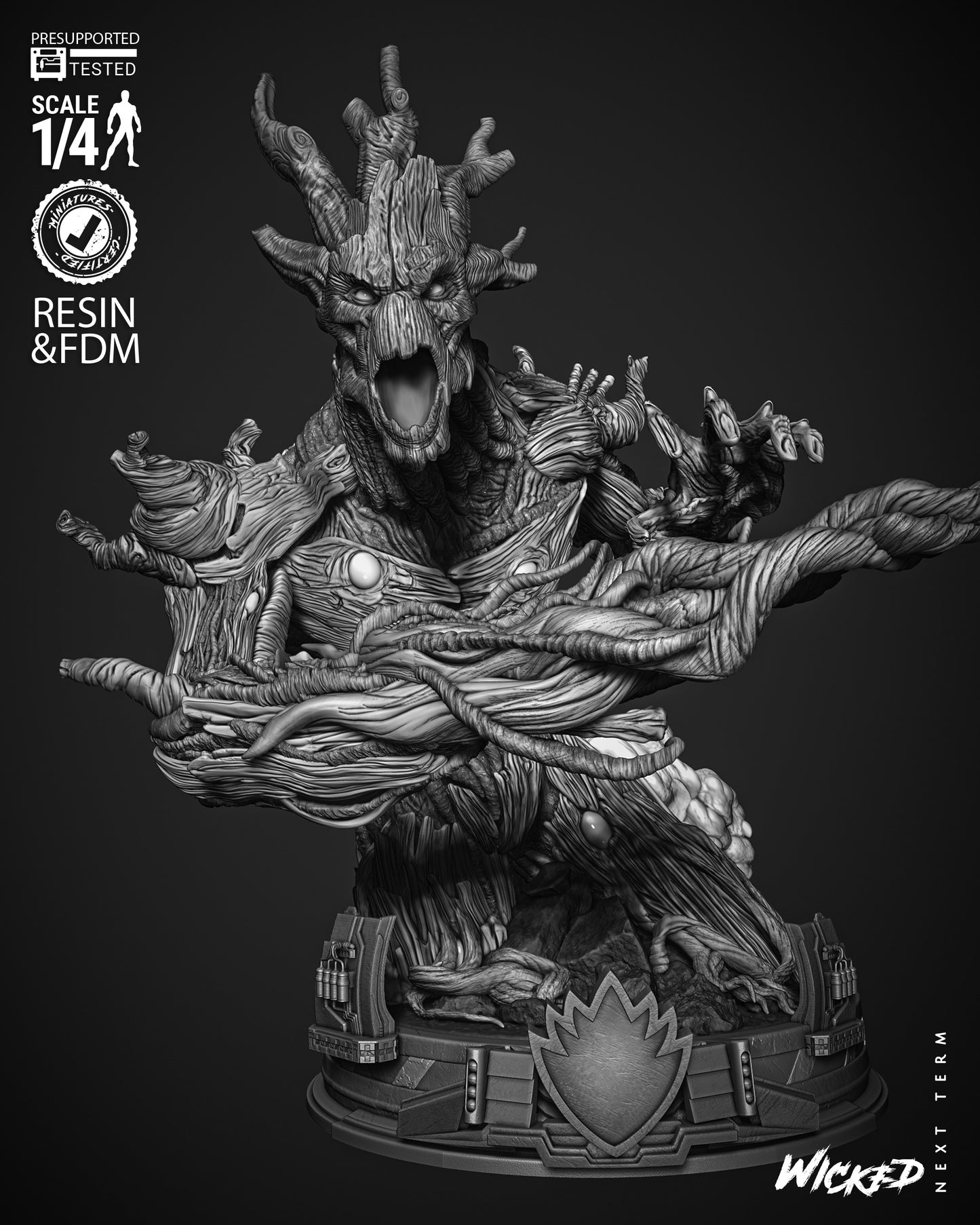 Groot (Bust) - Fan Art - 3D Print Kit (Wick3d)
