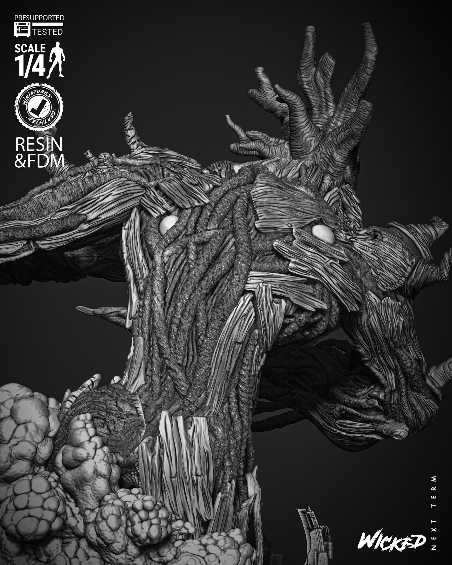 Groot (Bust) - Fan Art - 3D Print Kit (Wick3d)