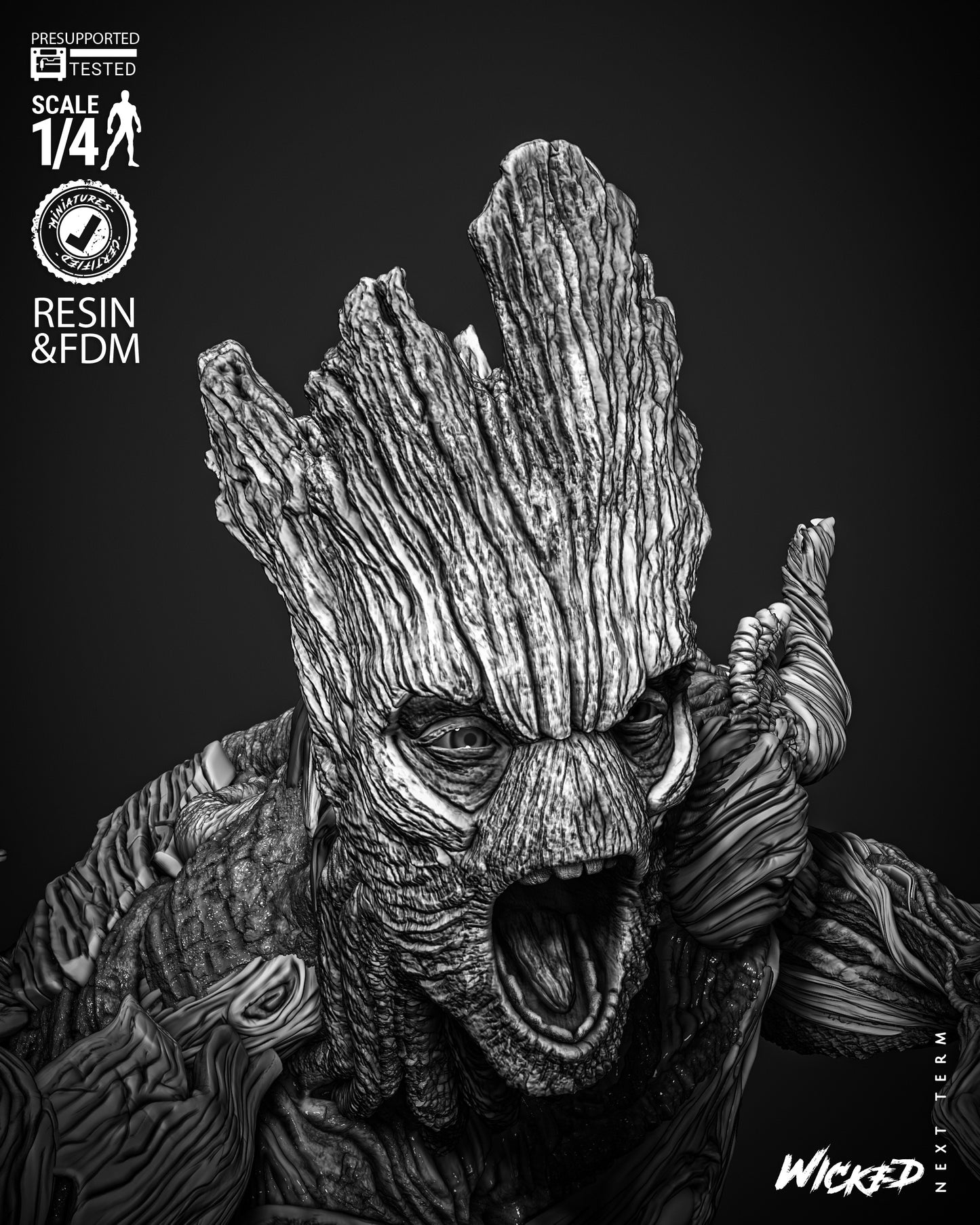 Groot (Bust) - Fan Art - 3D Print Kit (Wick3d)