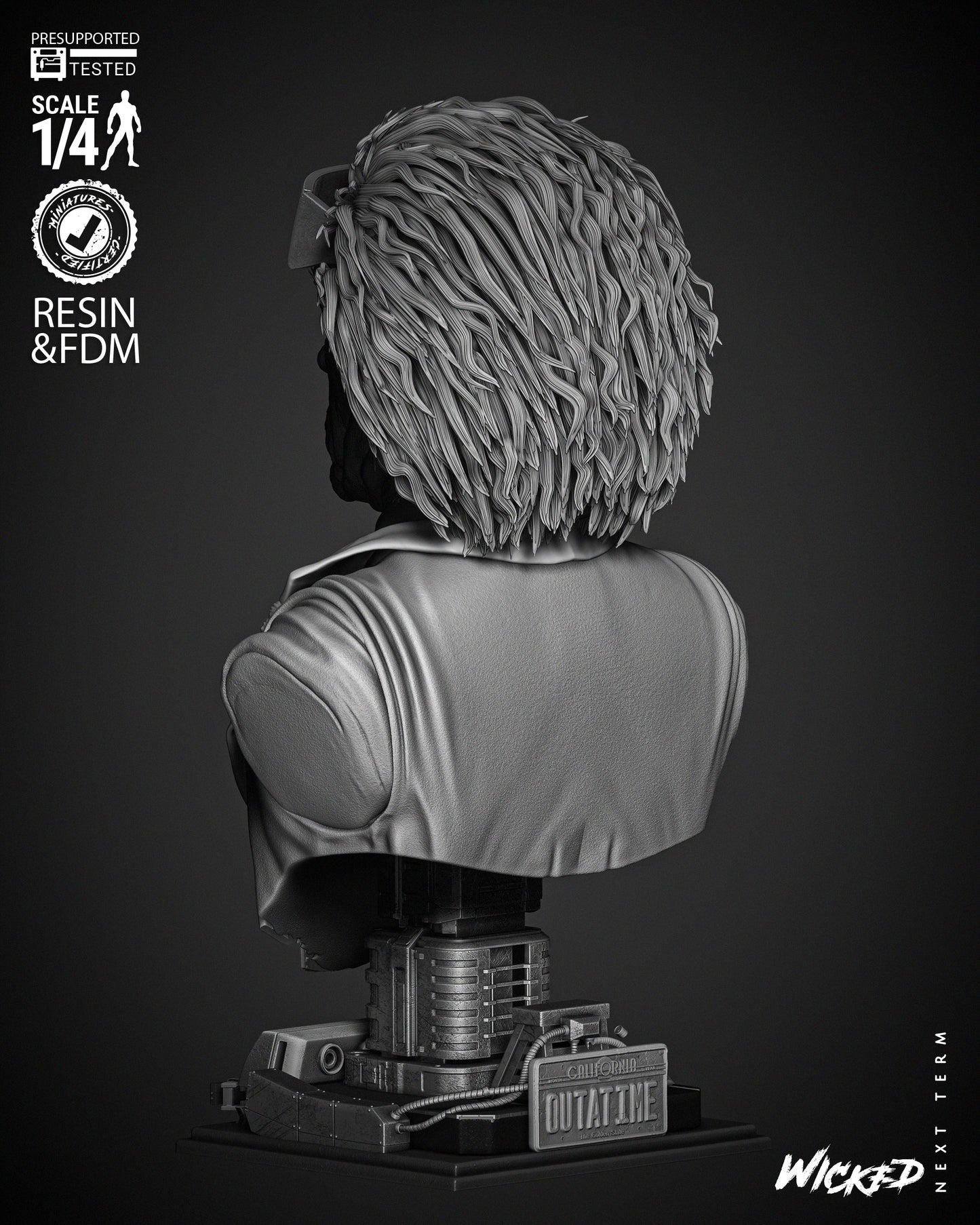 Dr Emmett Brown Doc Brown - Back to the Future - 3D Printed Bust Model Kit