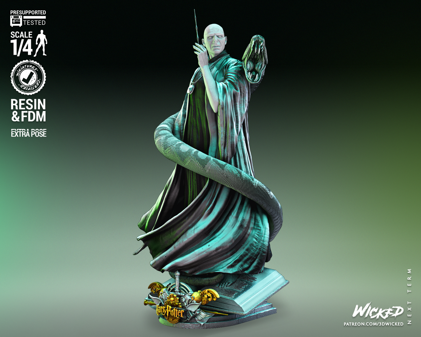 Voldemort Bust (Fan Art) - Scales 1:4 (320mm) to 1:8 (160mm)