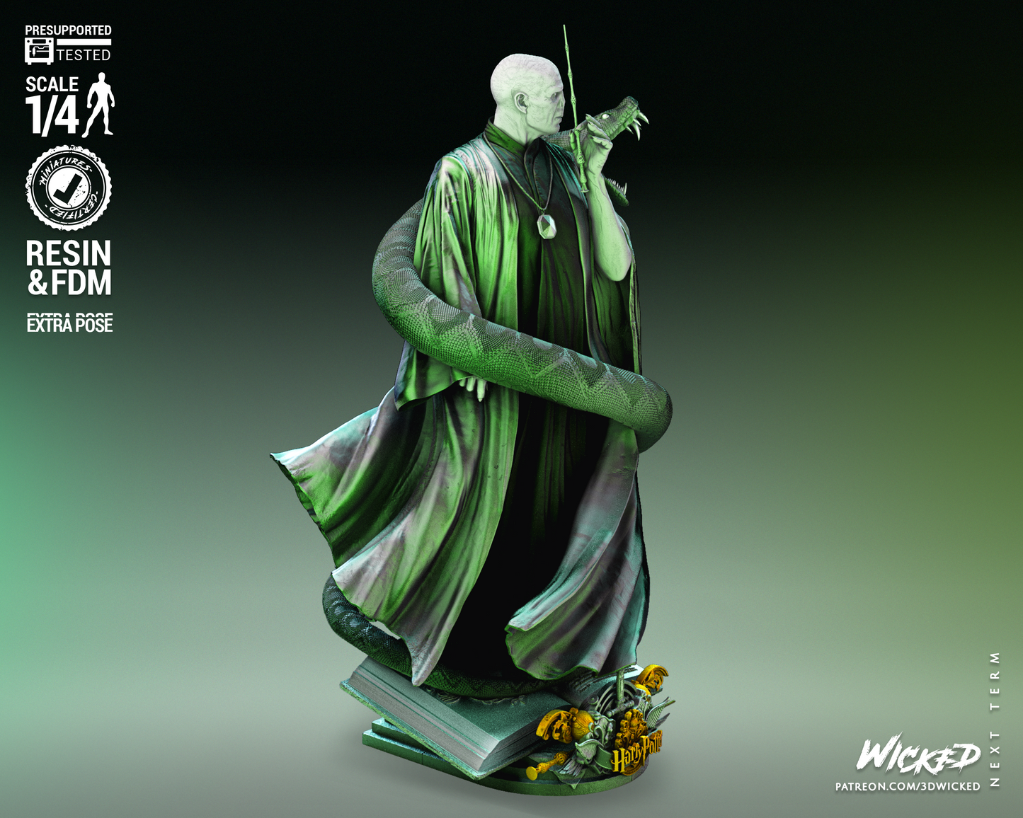 Voldemort Bust (Fan Art) - Scales 1:4 (320mm) to 1:8 (160mm)