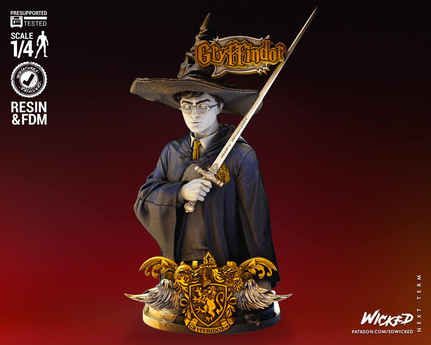 Harry Potter Bust(Fan Art) - 4 or 8 scale (315mm or 157mm) - 3D Print