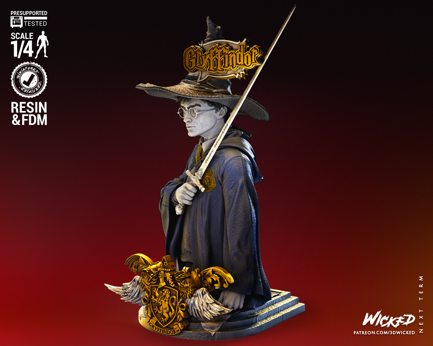 Harry Potter Bust(Fan Art) - 4 or 8 scale (315mm or 157mm) - 3D Print