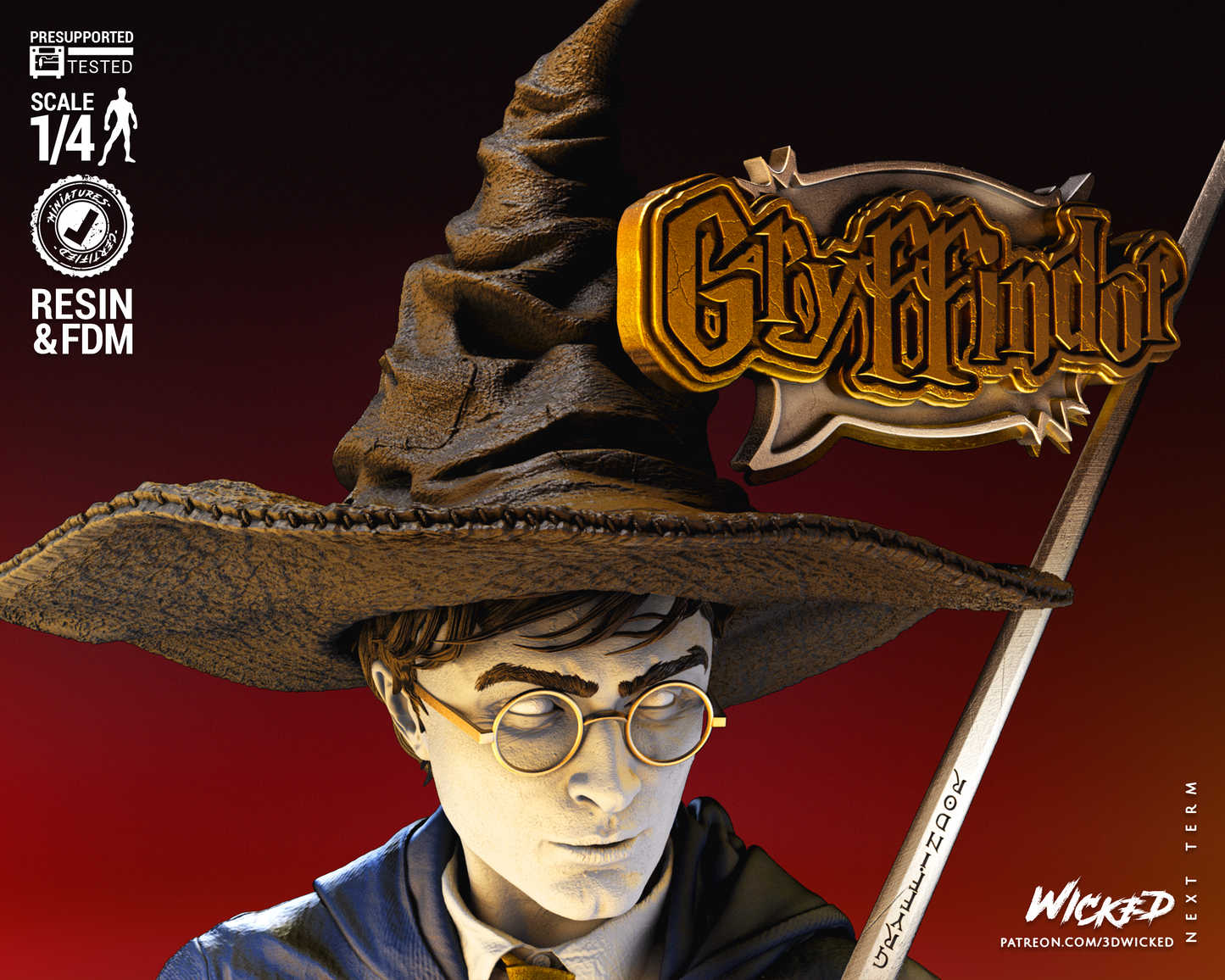 Harry Potter Bust(Fan Art) - 4 or 8 scale (315mm or 157mm) - 3D Print