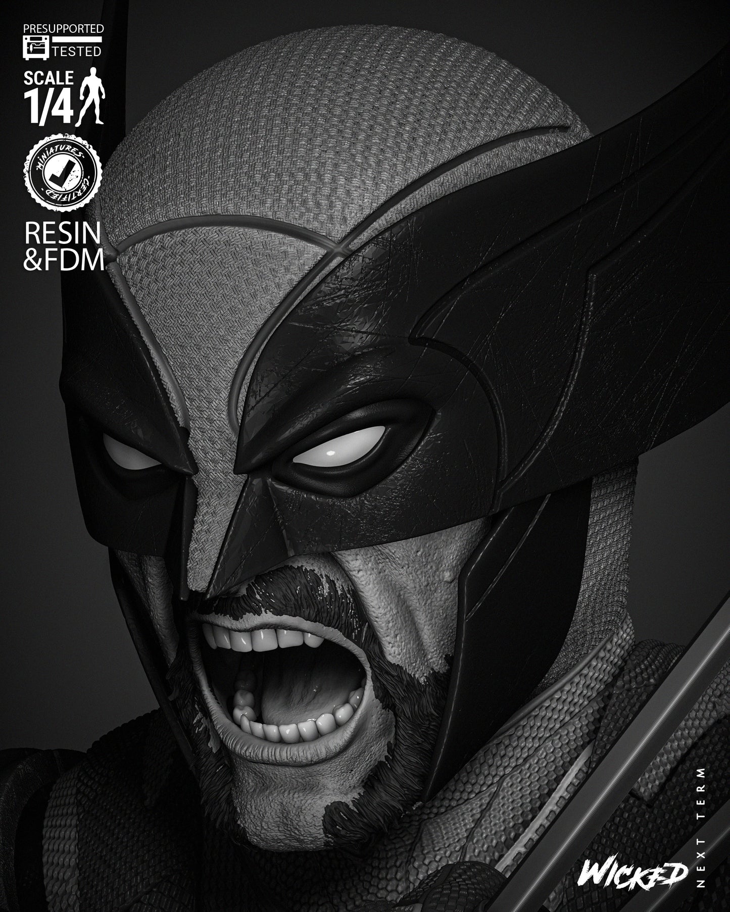 Wolverine (Bust) - Fan Art - 3D Print Kit (Wick3d)