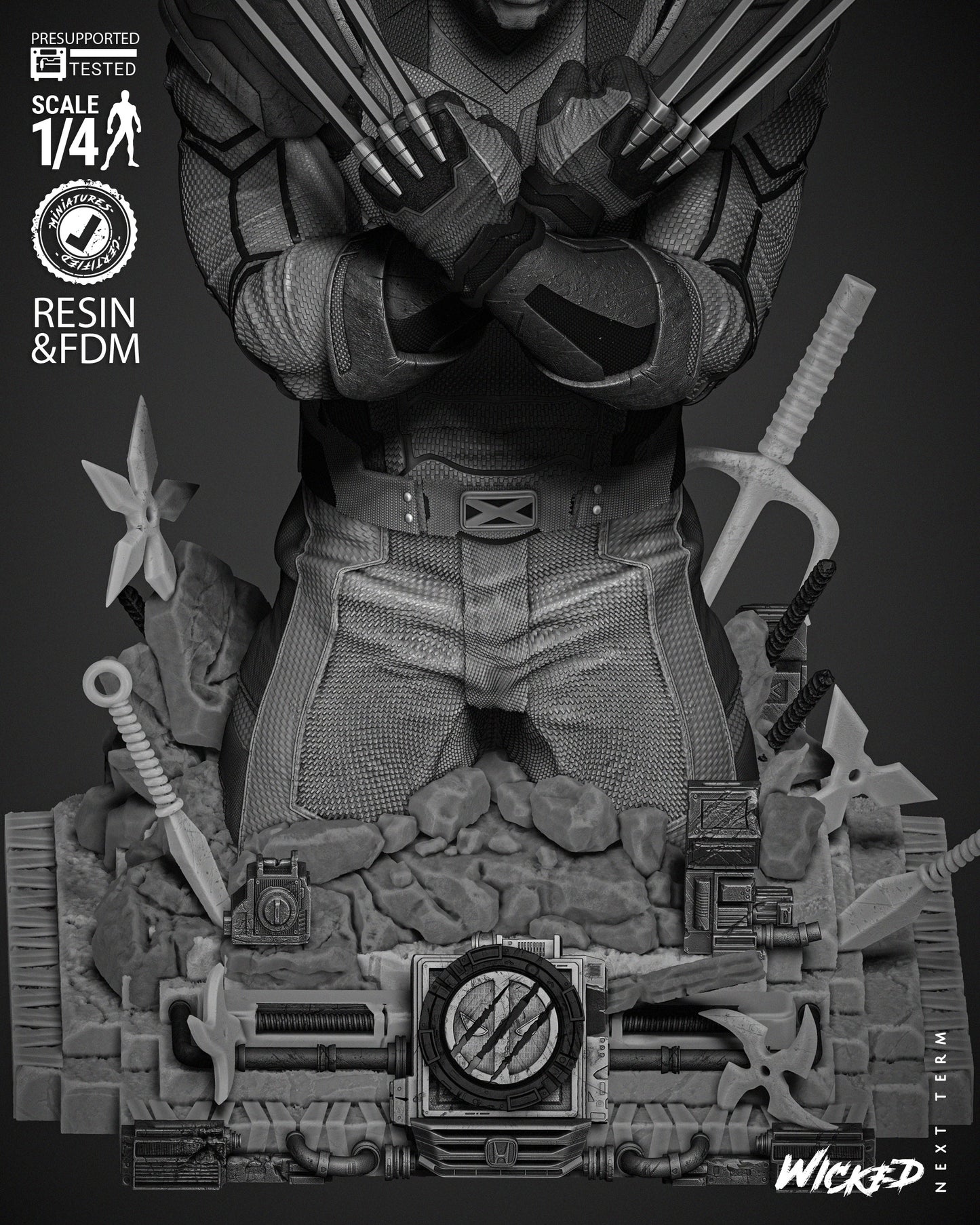 Wolverine (Bust) - Fan Art - 3D Print Kit (Wick3d)