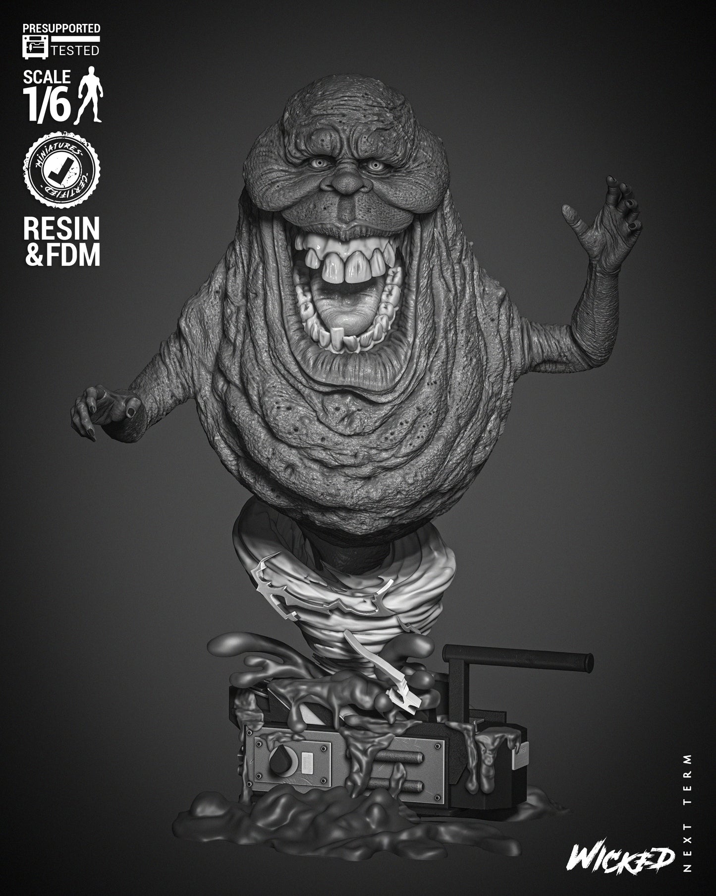 Slimer (Ghostbusters) - 3d Printed 6 and 12 Scale - Fan Art (Wick3d)