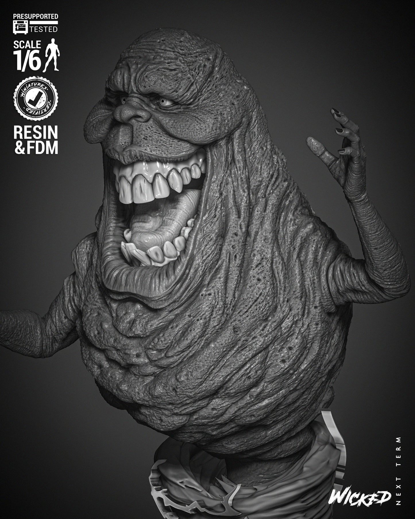 Slimer (Ghostbusters) - 3d Printed 6 and 12 Scale - Fan Art (Wick3d)