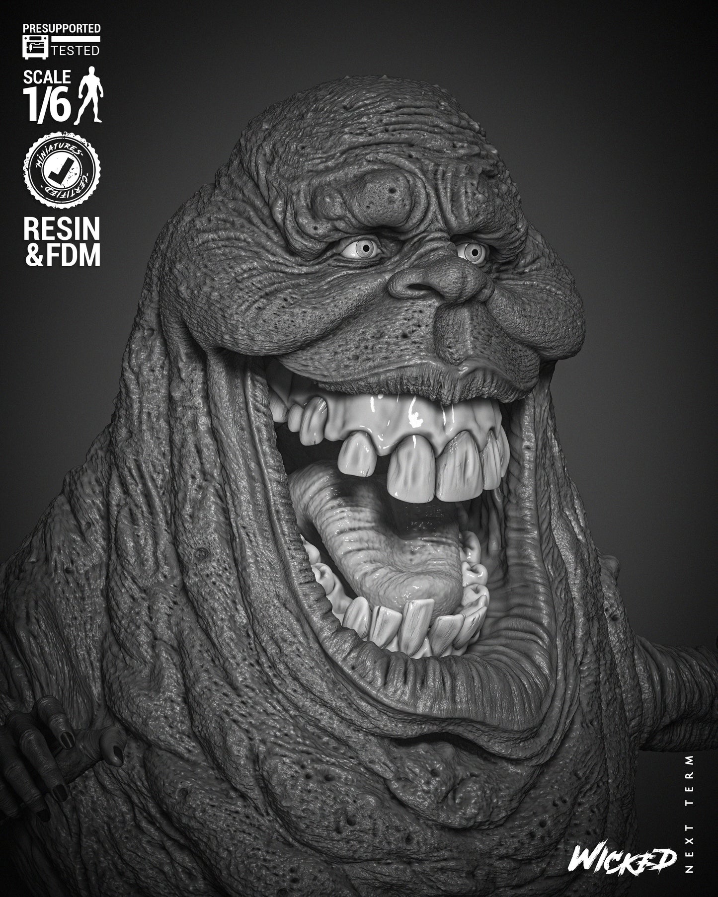Slimer (Ghostbusters) - 3d Printed 6 and 12 Scale - Fan Art (Wick3d)