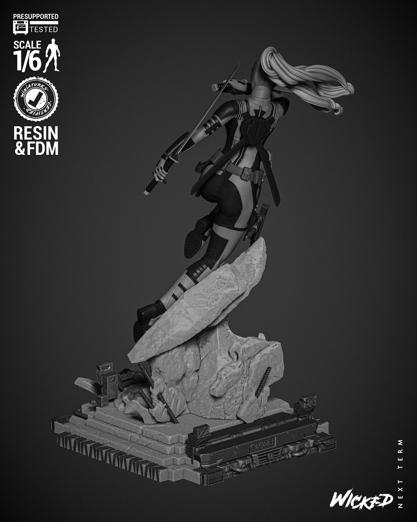 Lady Deadpool (Statue) - Fan Art - 3D Print Kit (Wick3d)