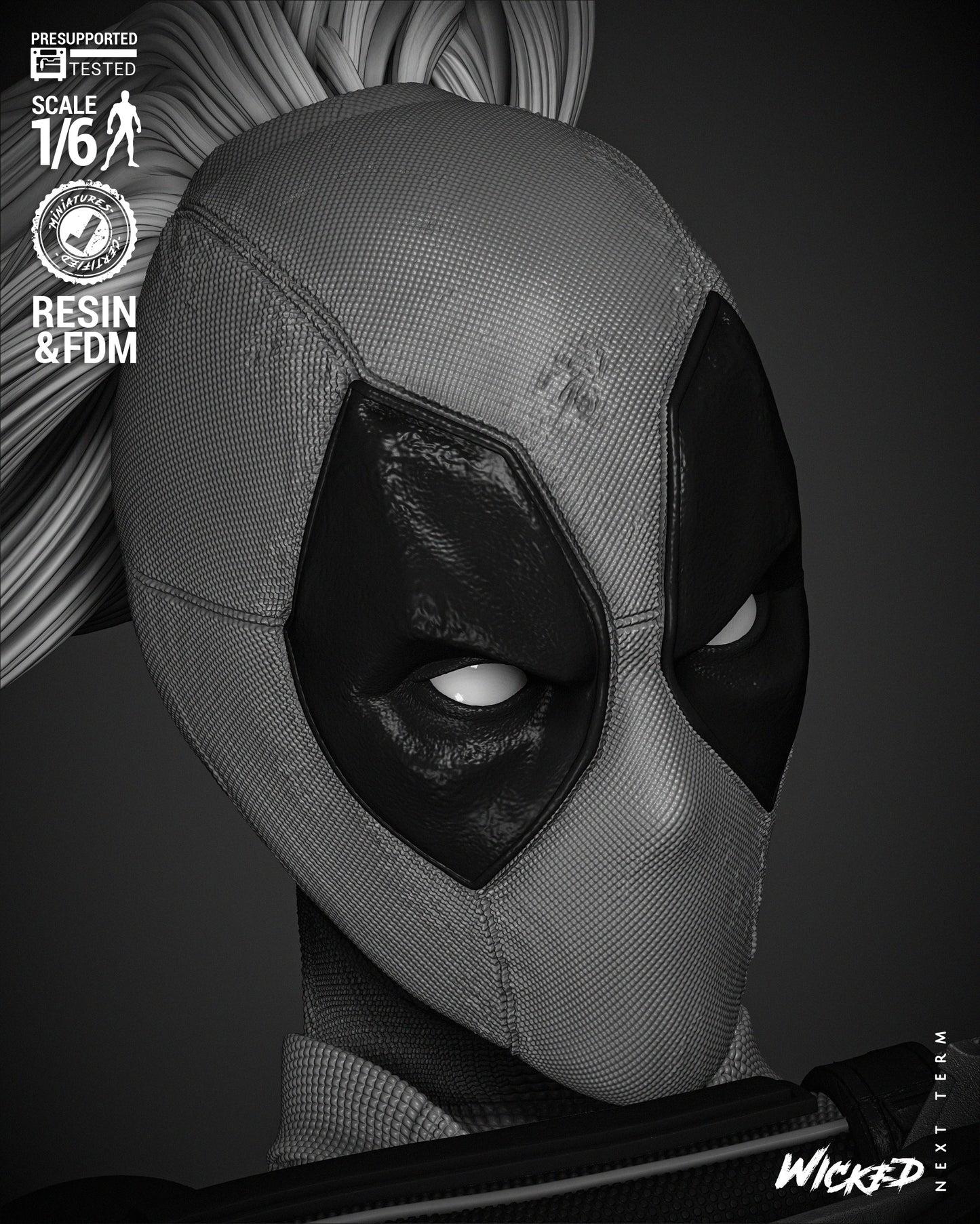 Lady Deadpool (Statue) - Fan Art - 3D Print Kit (Wick3d)