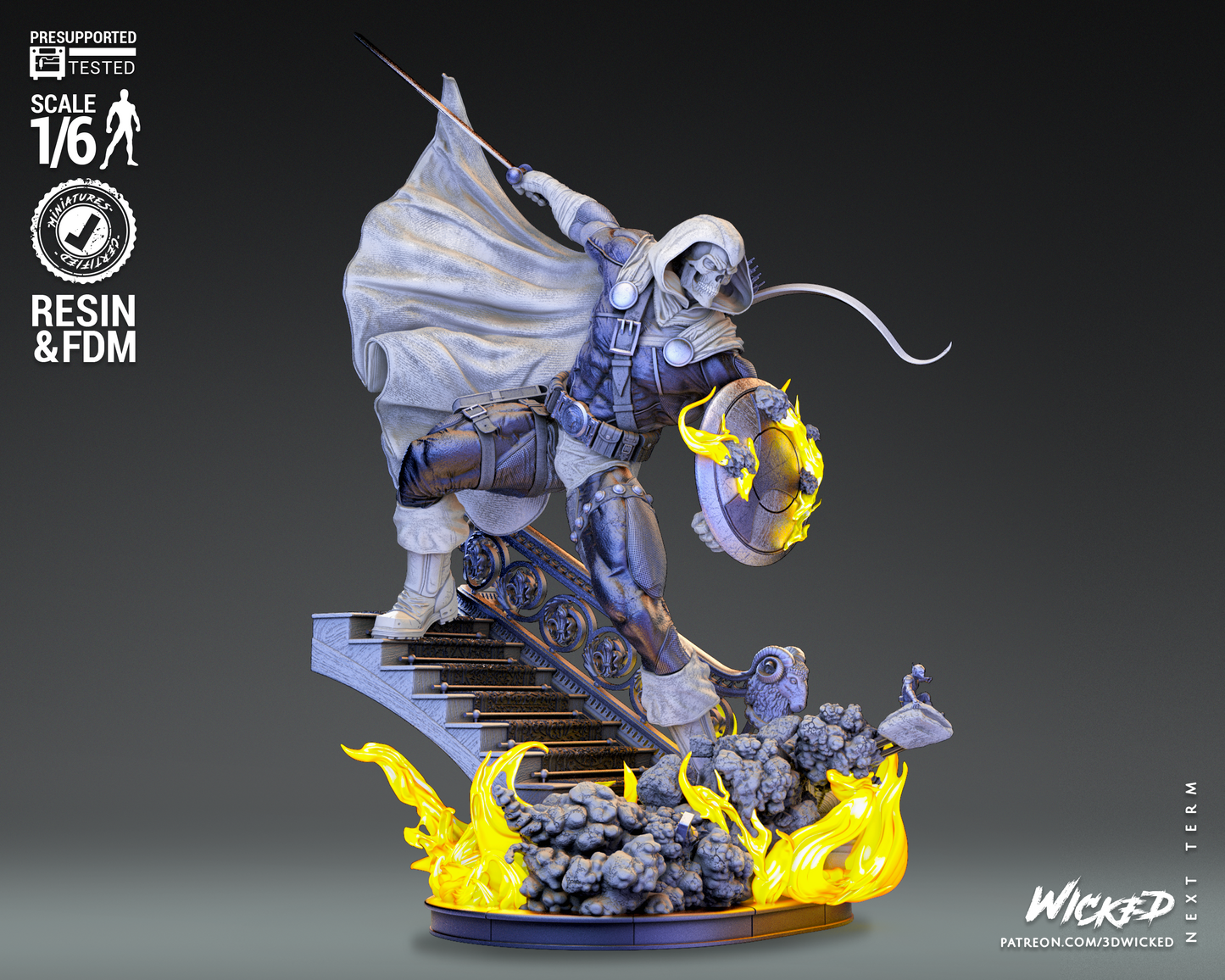 Taskmaster (Marvel) Sculpture (3D Printed) - Scales 6 & 12 - Fan Art