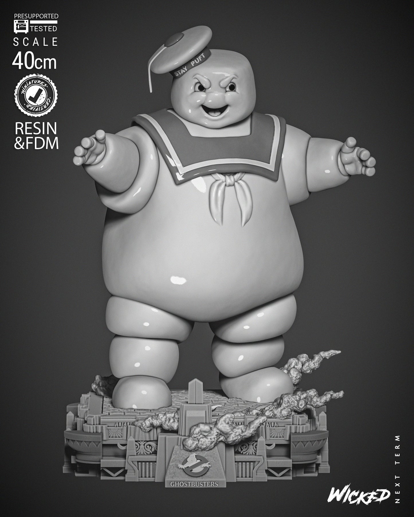 Mr. Stay Puft (Ghostbusters) - 3d Printed 6 and 12 Scale - Fan Art (Wick3d)