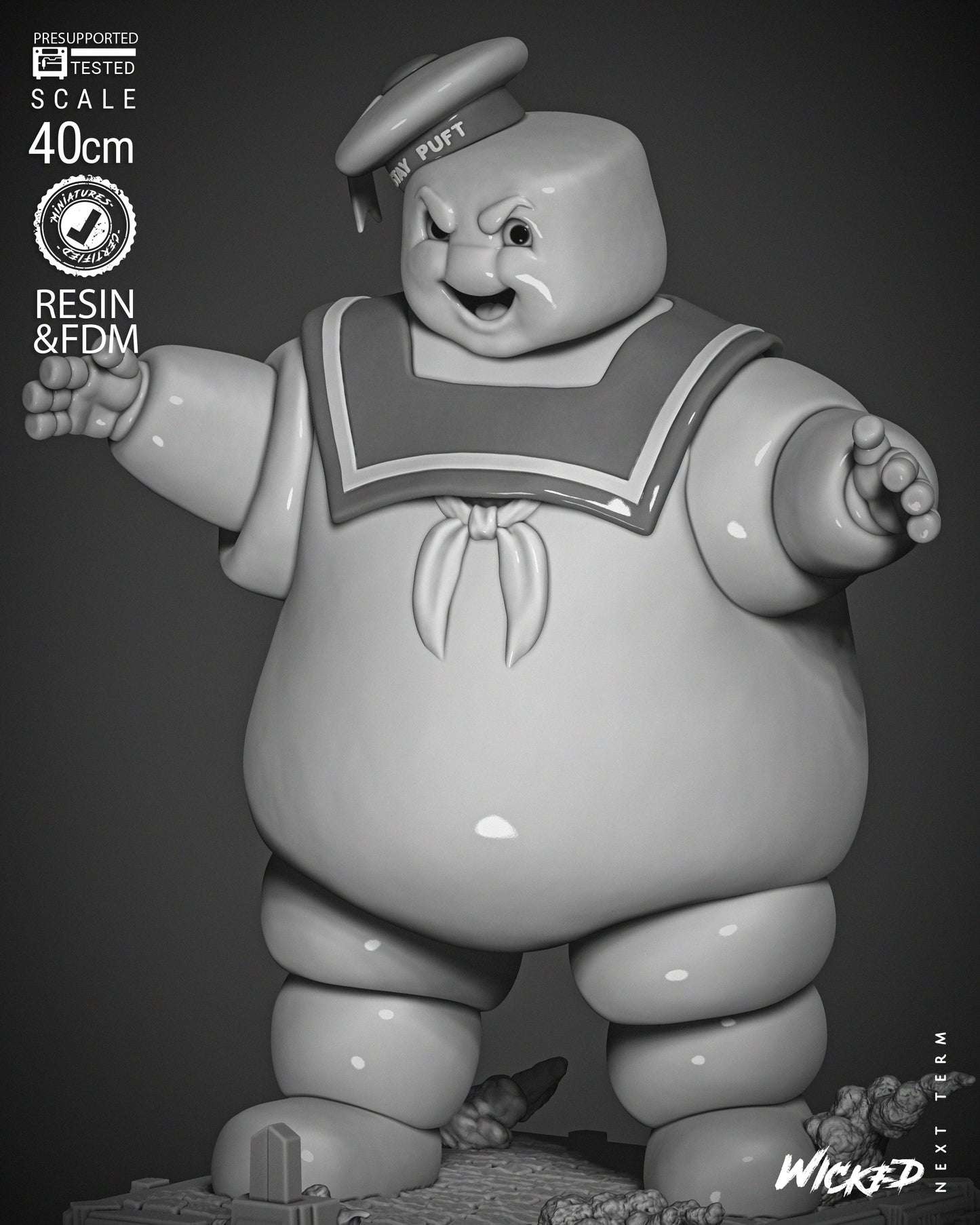 Mr. Stay Puft (Ghostbusters) - 3d Printed 6 and 12 Scale - Fan Art (Wick3d)