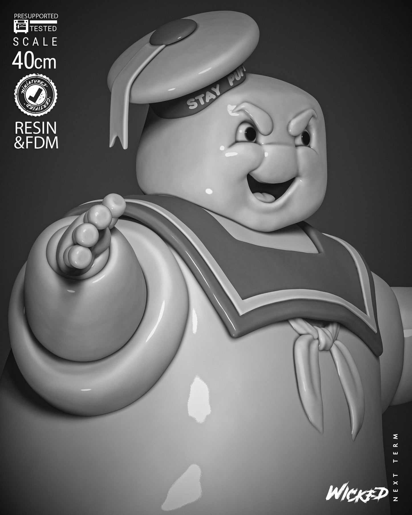 Mr. Stay Puft (Ghostbusters) - 3d Printed 6 and 12 Scale - Fan Art (Wick3d)