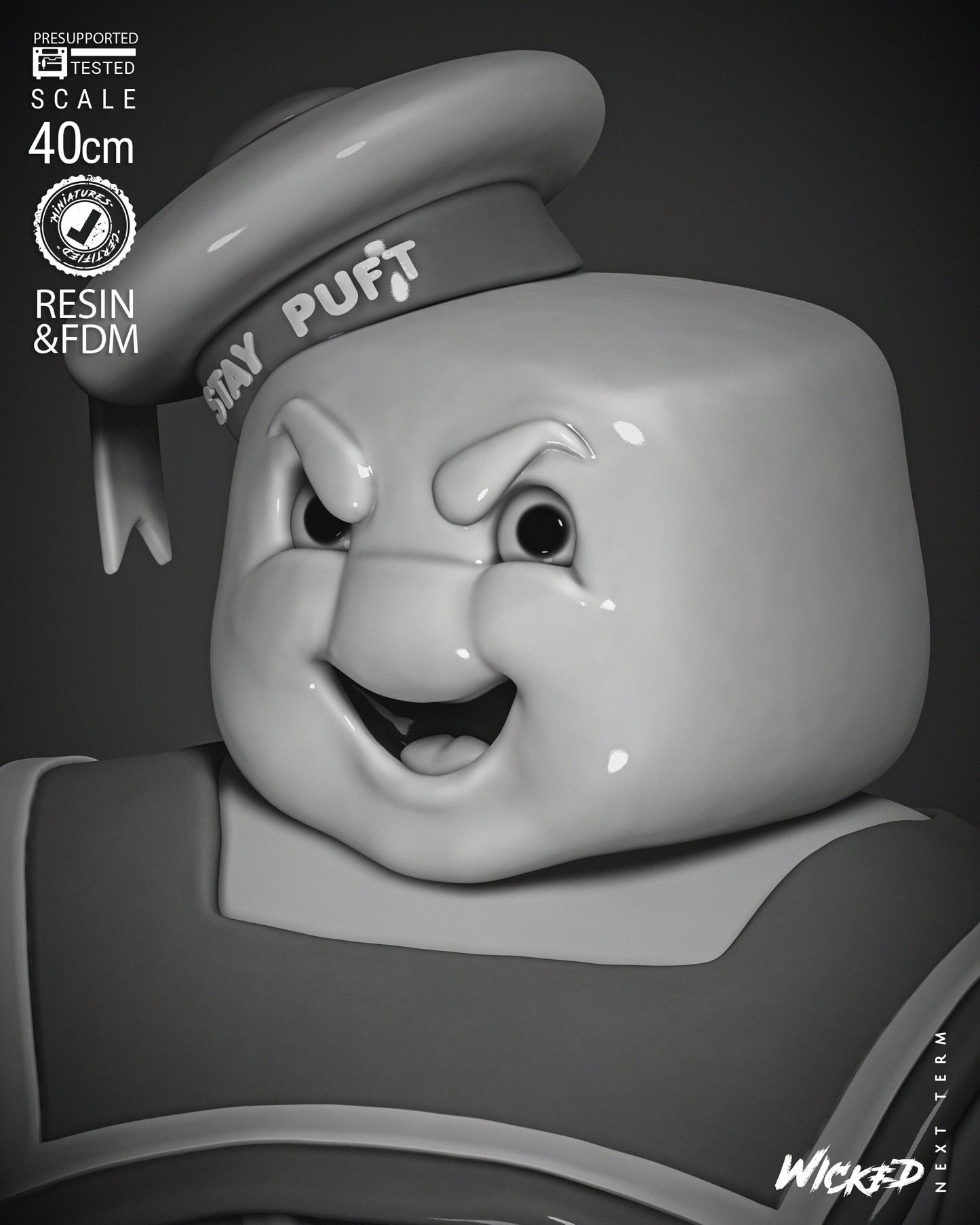 Mr. Stay Puft (Ghostbusters) - 3d Printed 6 and 12 Scale - Fan Art (Wick3d)