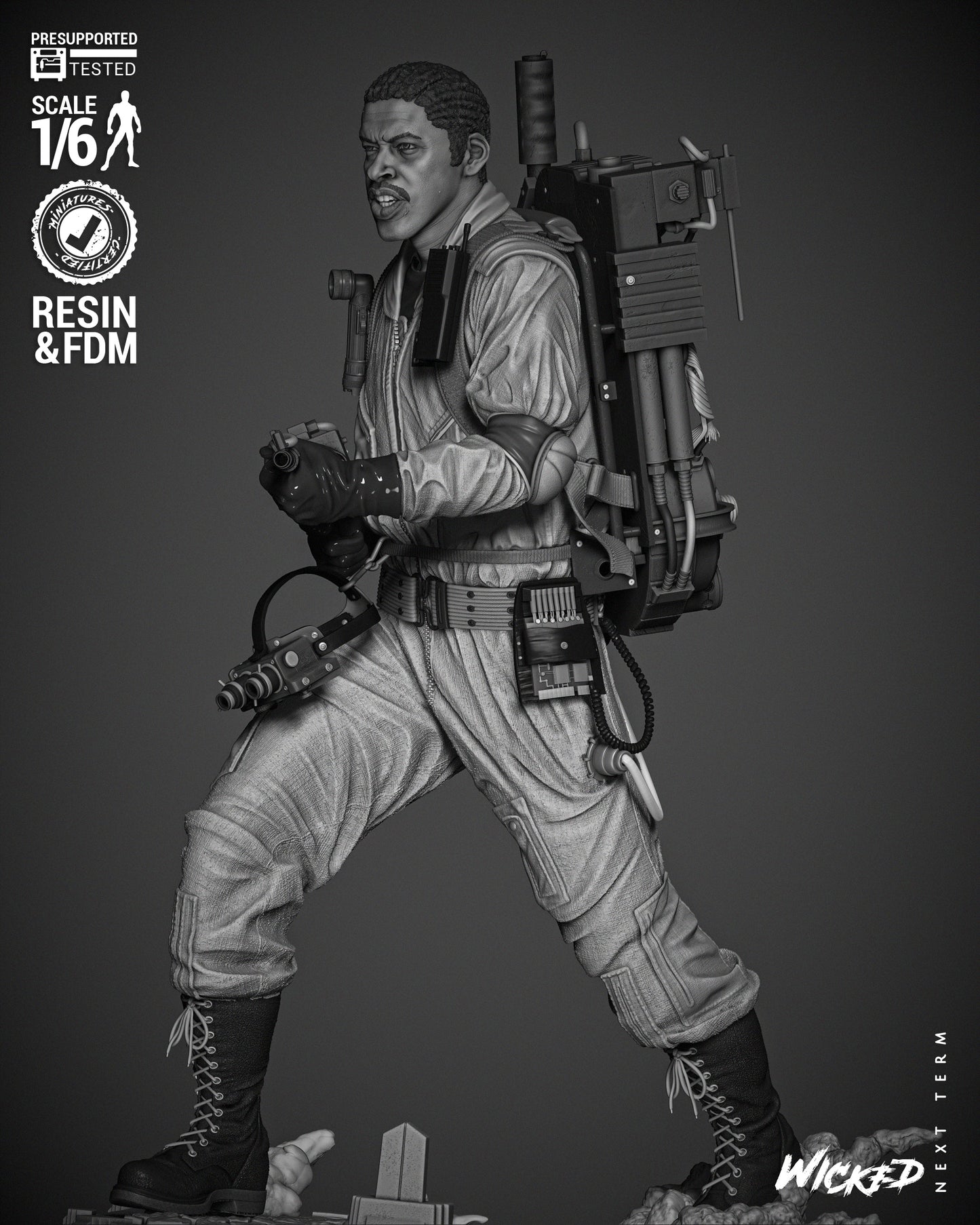 Winston (Ghostbusters) - 3d Printed 6 and 12 Scale - Fan Art (Wick3d)