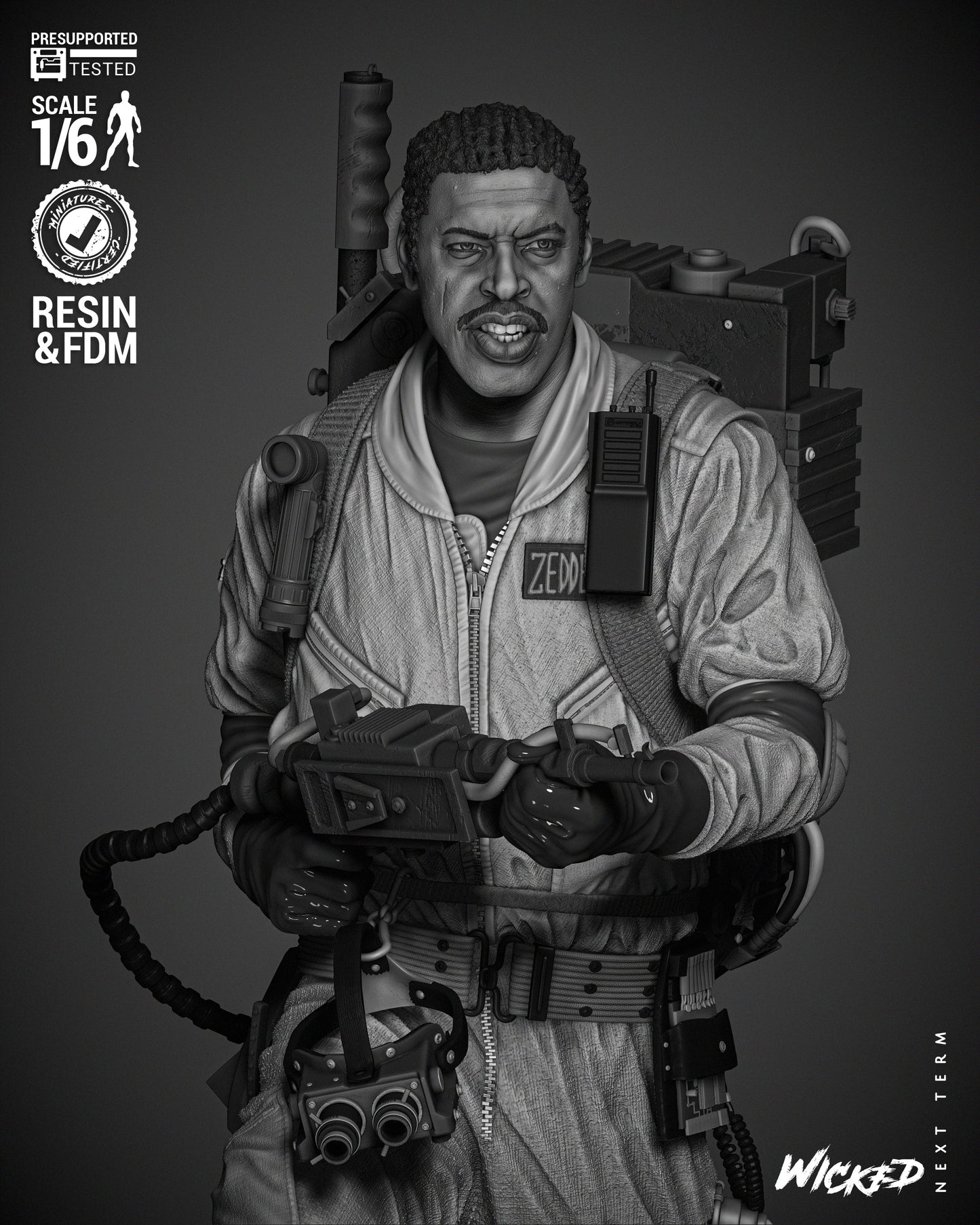 Winston (Ghostbusters) - 3d Printed 6 and 12 Scale - Fan Art (Wick3d)