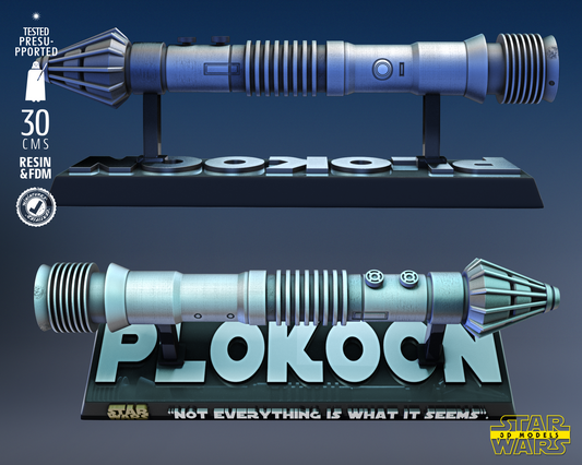 Pio Koon Saber (Star Wars) Fan Art - 1:1 or 1:2 Scale (300mm or 150mm Long) - 3D Printed