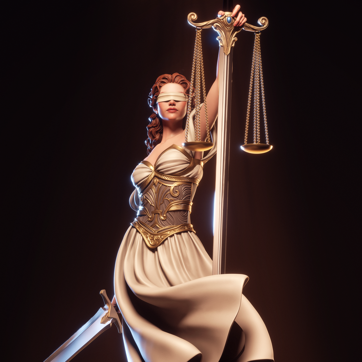 Justice Statue - (GOD) 3D Printed Model Kit - 6 Scale
