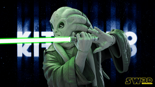 Kit Fisto Bust (Fan Art) Star Wars - 1:4 or 1:8 Scale (300mm or 150mm) - 3D Printed