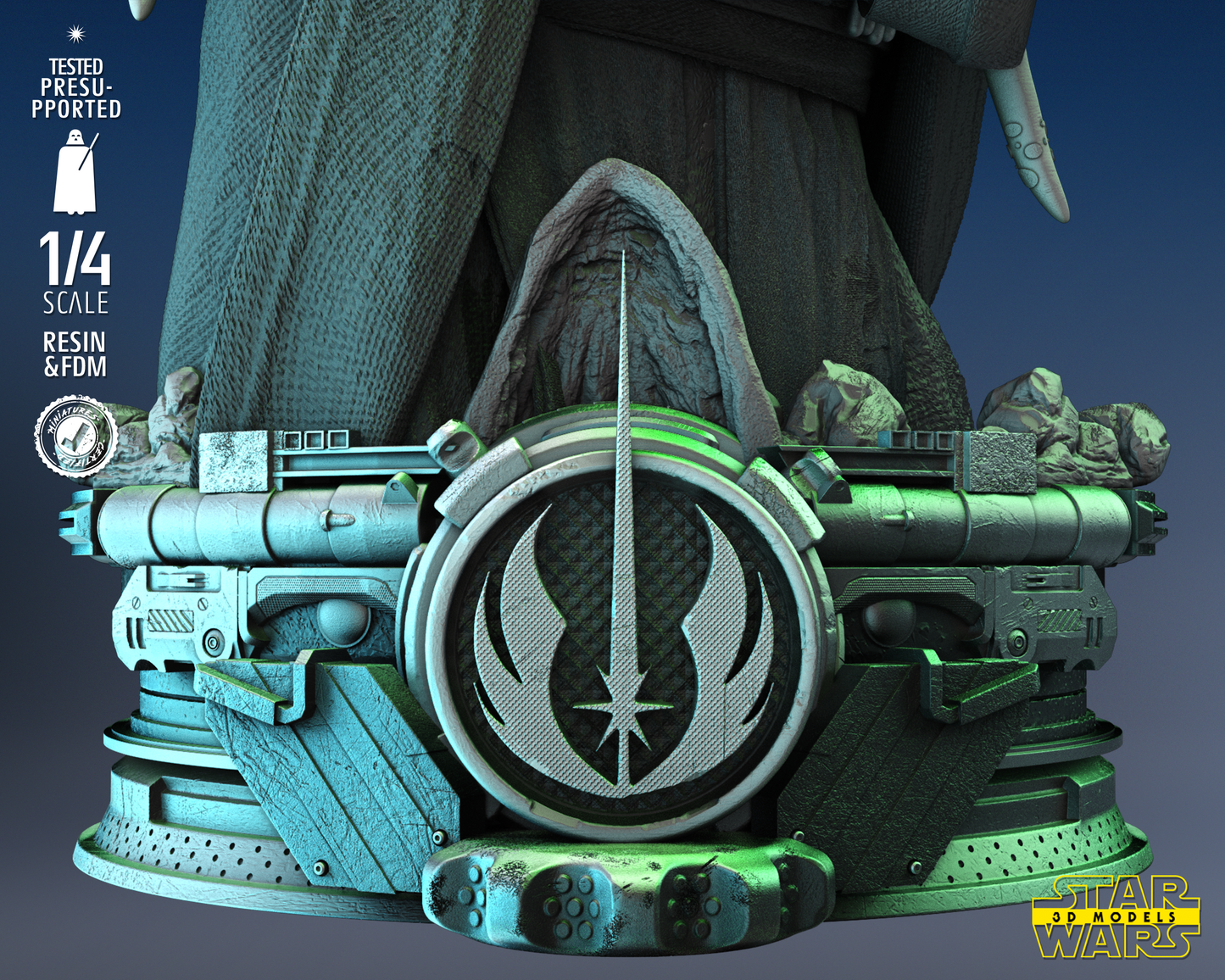 Kit Fisto Bust (Fan Art) Star Wars - 1:4 or 1:8 Scale (300mm or 150mm) - 3D Printed