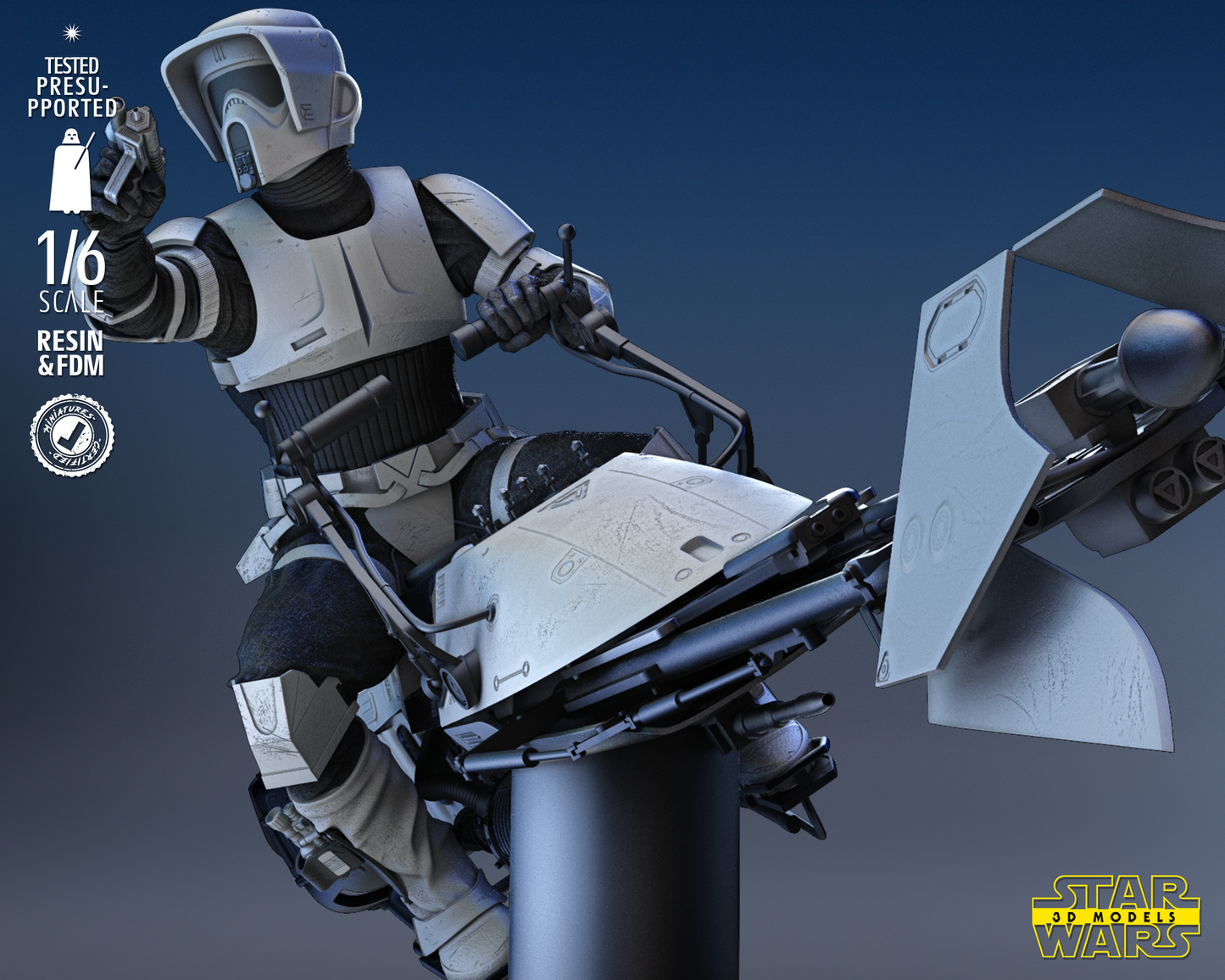 Storm Trooper Explorer Sculpture (Fan Art) - 1:6 Scale (285mm) - 3D Printed