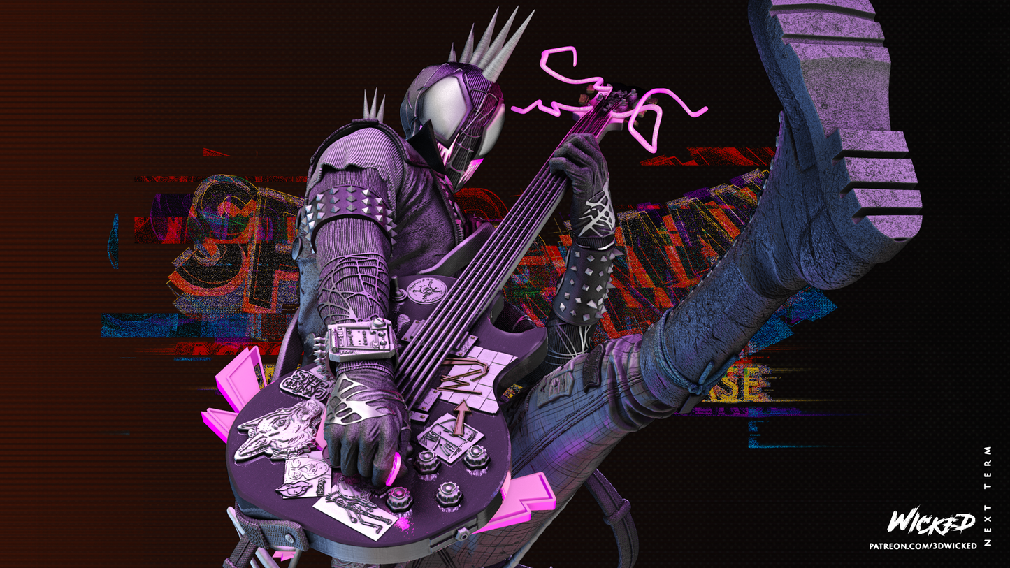 Spider Punk (Fan Art) Sculpture - 6 or 12 scale (440mm or 220mm) - 3D Print