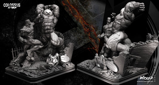 Juggernaut and Colossus Diorama - 3D Printed Fan Art