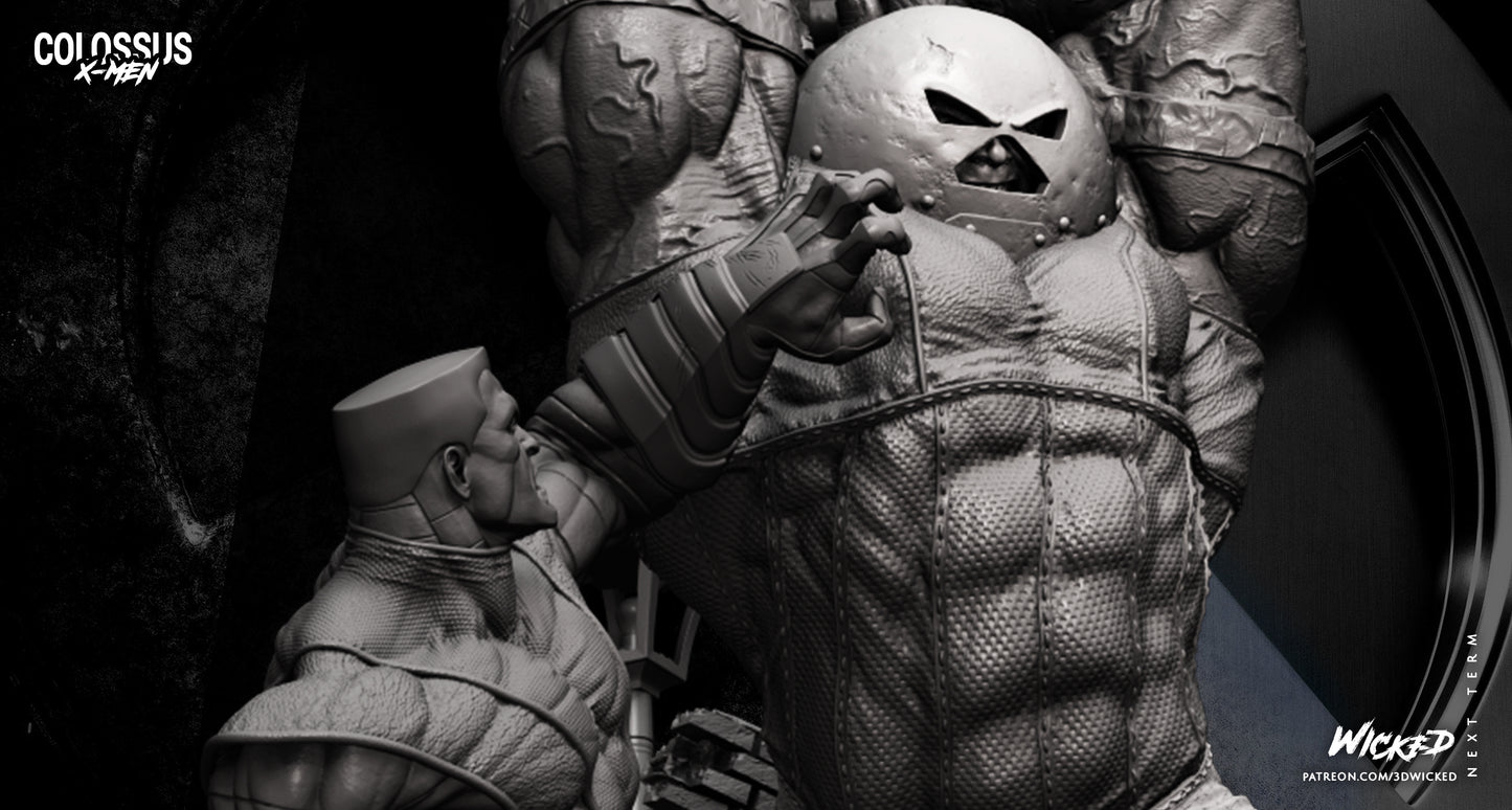Juggernaut and Colossus Diorama - 3D Printed Fan Art