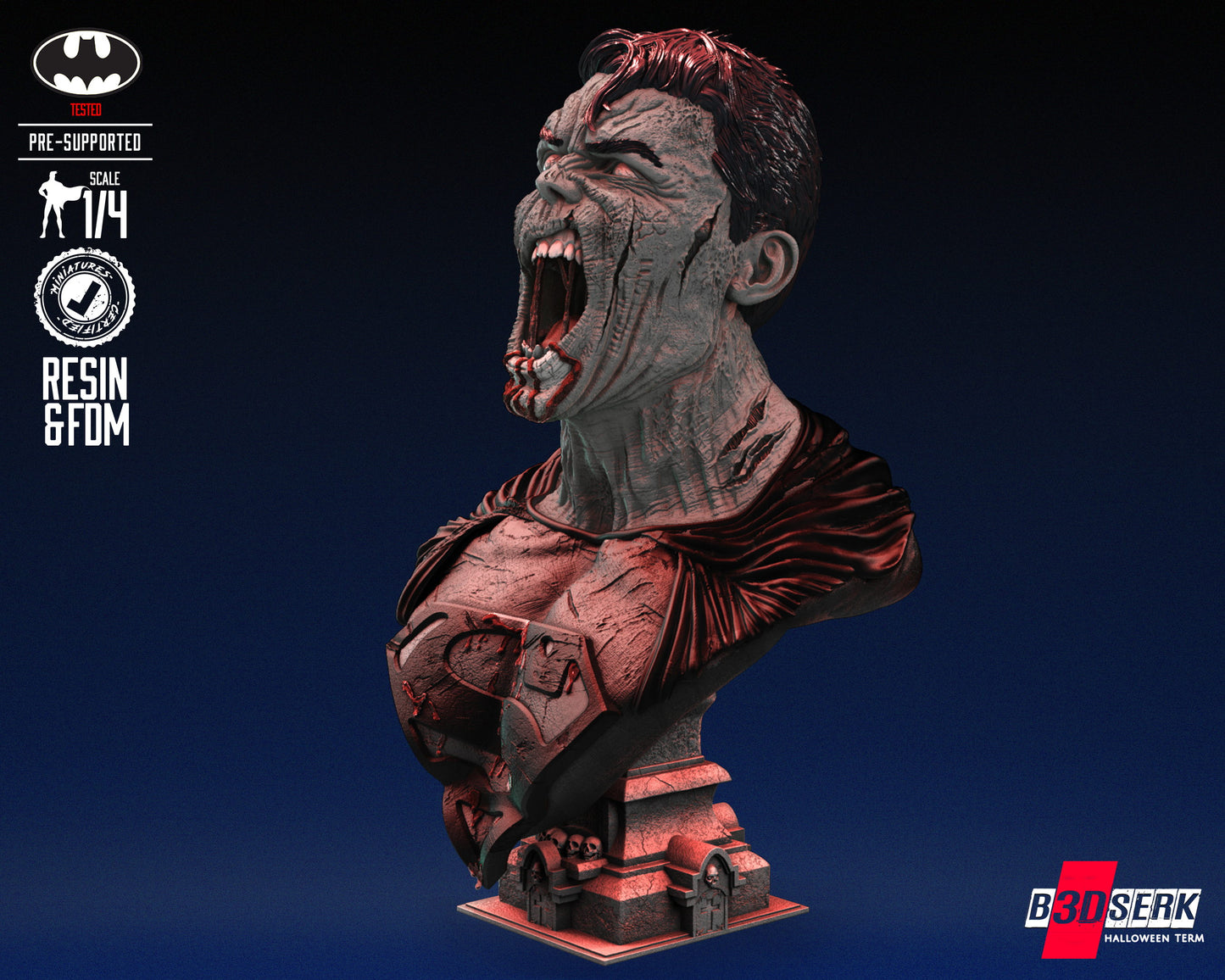 Superman Zombie (Fan Art) Bust - 4 or 8 scale (300mm or 150mm)