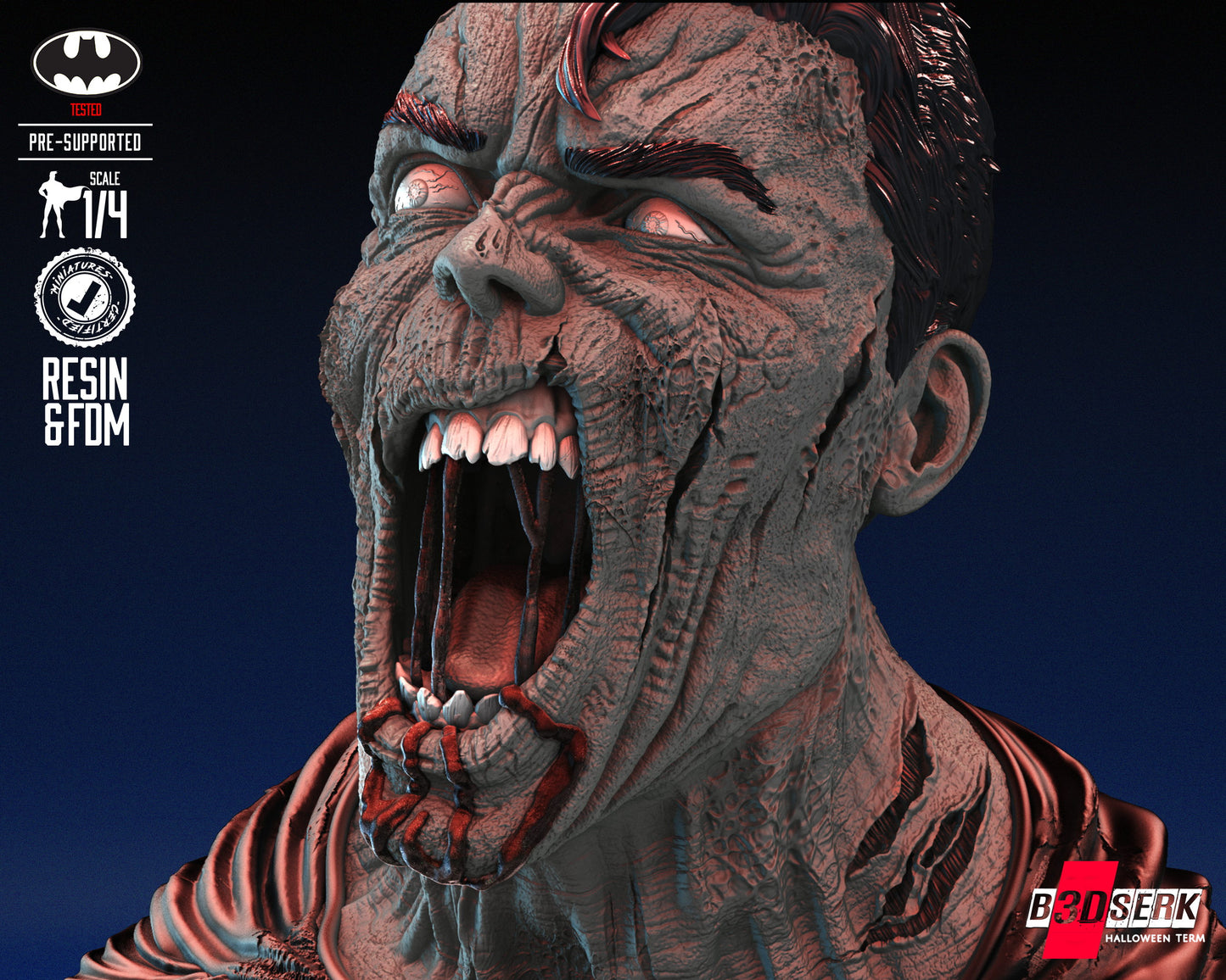 Superman Zombie (Fan Art) Bust - 4 or 8 scale (300mm or 150mm)