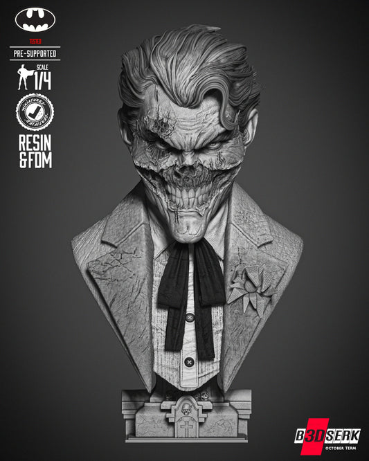 Joker Dceased - Bust - 3d Printed Model Kit - Fan Art (Unpainted)