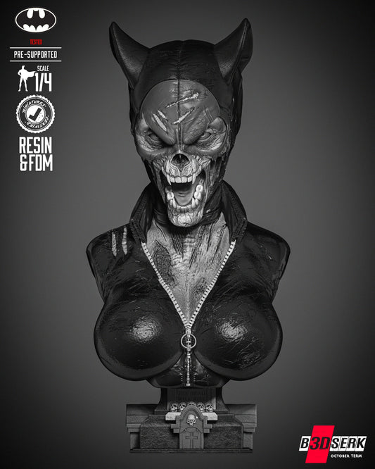 Catwoman Dceased - Bust - 3d Printed Model Kit - Fan Art (Unpainted)
