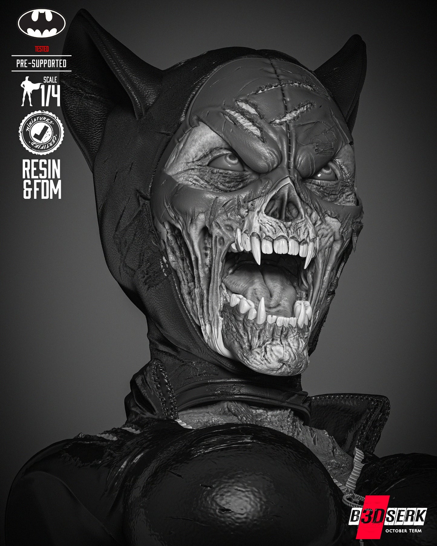 Catwoman Dceased - Bust - 3d Printed Model Kit - Fan Art (Unpainted)