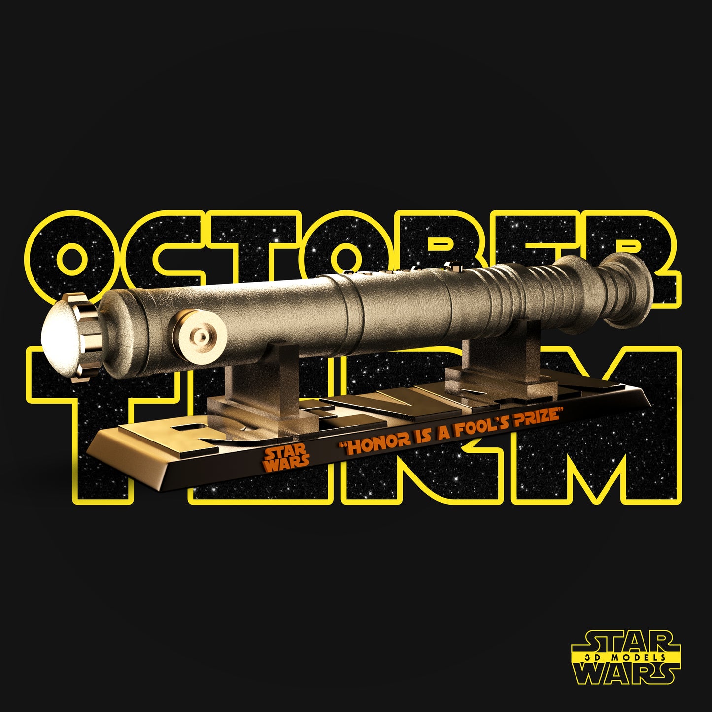 Darth Revan Light Saber (Red) (Fan Art) - 1:1 or 1:2 Scale (300mm or 150mm Long) - 3D Printed