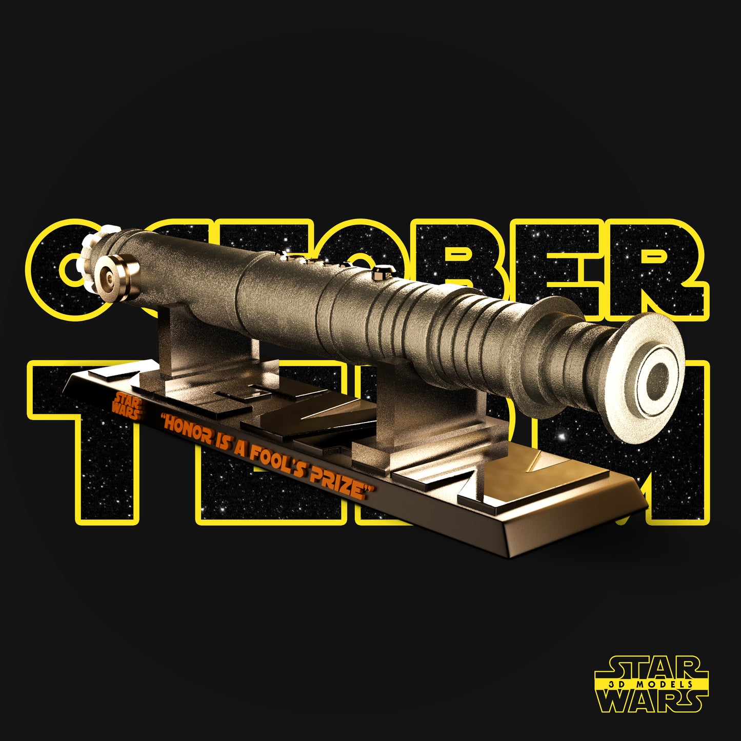 Darth Revan Light Saber (Violet) (Fan Art) - 1:1 or 1:2 Scale (300mm or 150mm Long) - 3D Printed