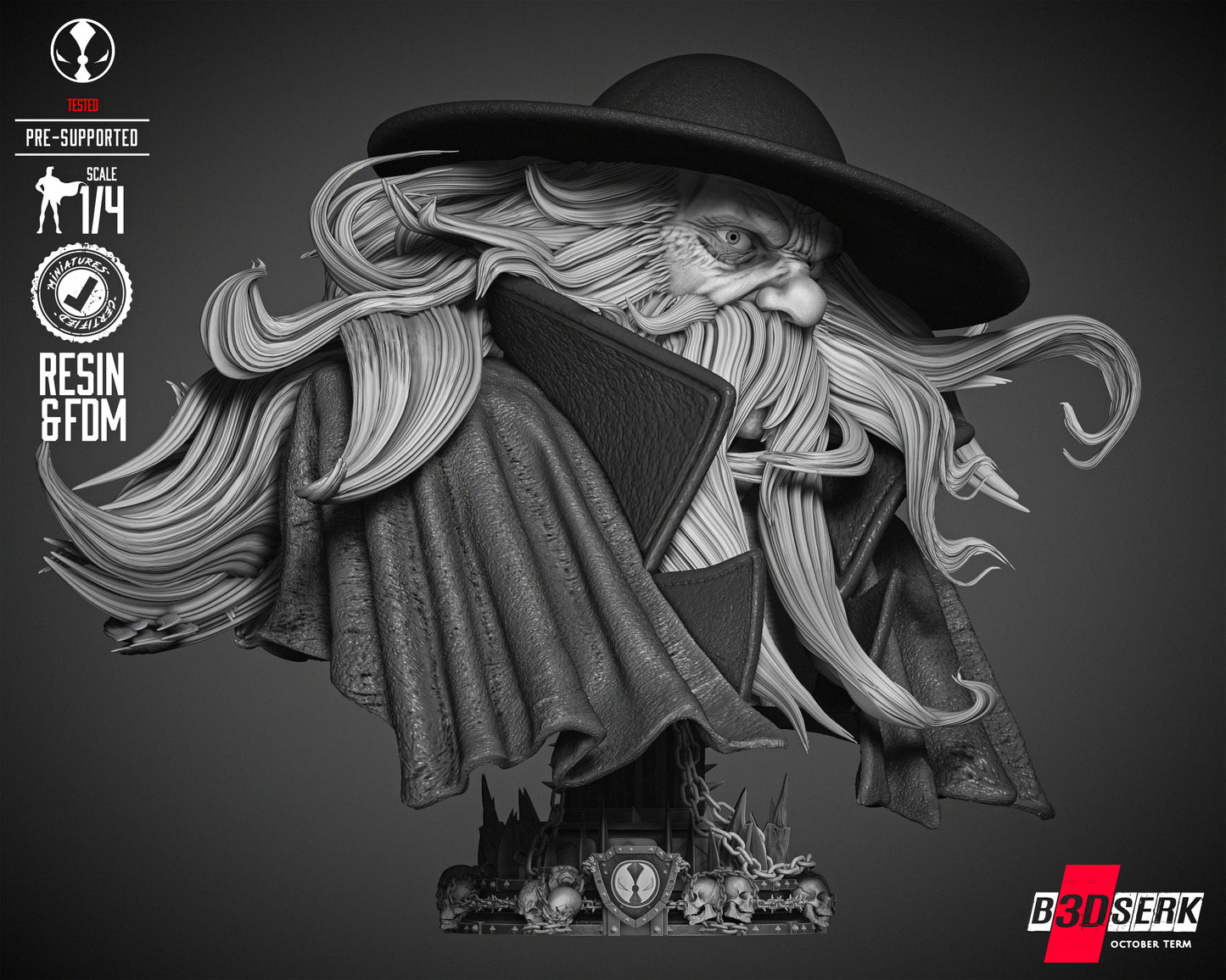 Cogliostro (Prtrait Bust) - 3d Print - 4 and 8 Scale - Fan Art