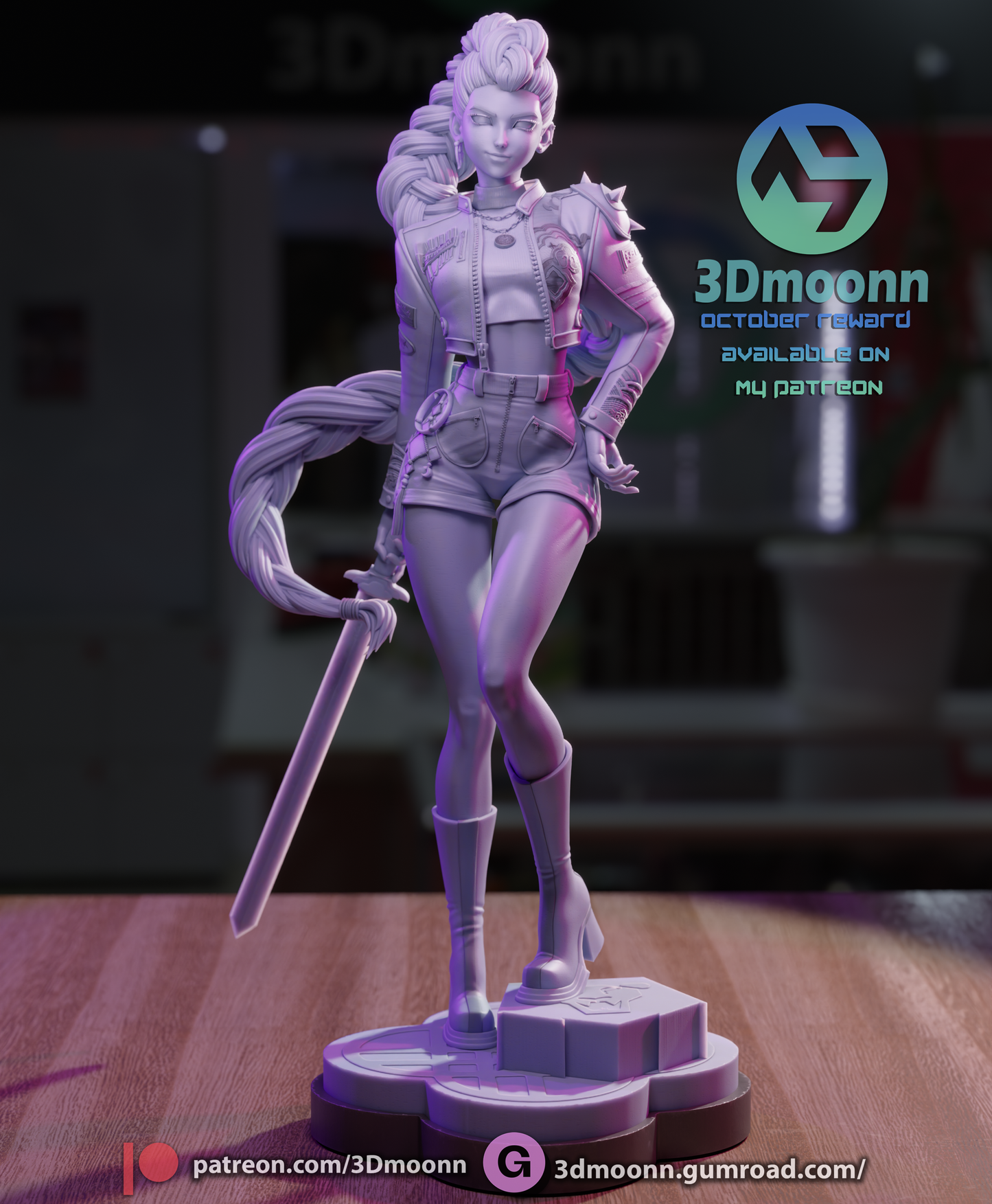 Rumi (K-Pop Demon Hunters) - 3d Printed 1:6 model kit (Fan Art)