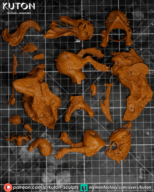 OSVIP Warrior / Soldier on Horse 3d Printed Statue Sculpt 9 scale