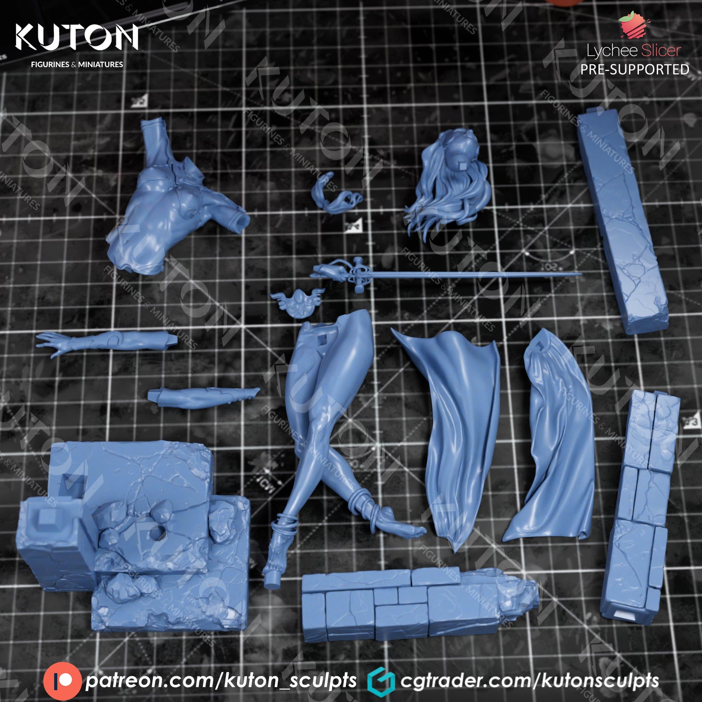 Dejah Thoris 3D Printed model 10th scale - 196mm - Fan Art