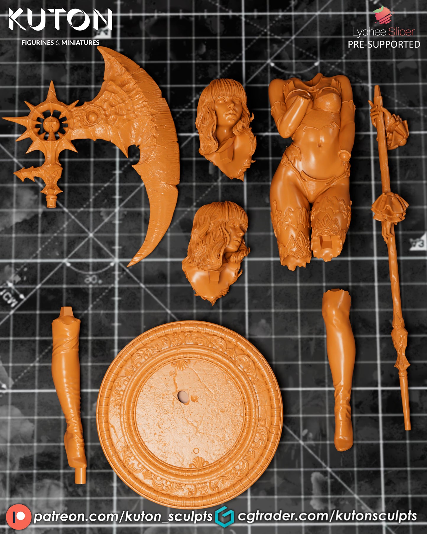Kaelira - 3D printed Statue (1:10) and Bust Model Kit